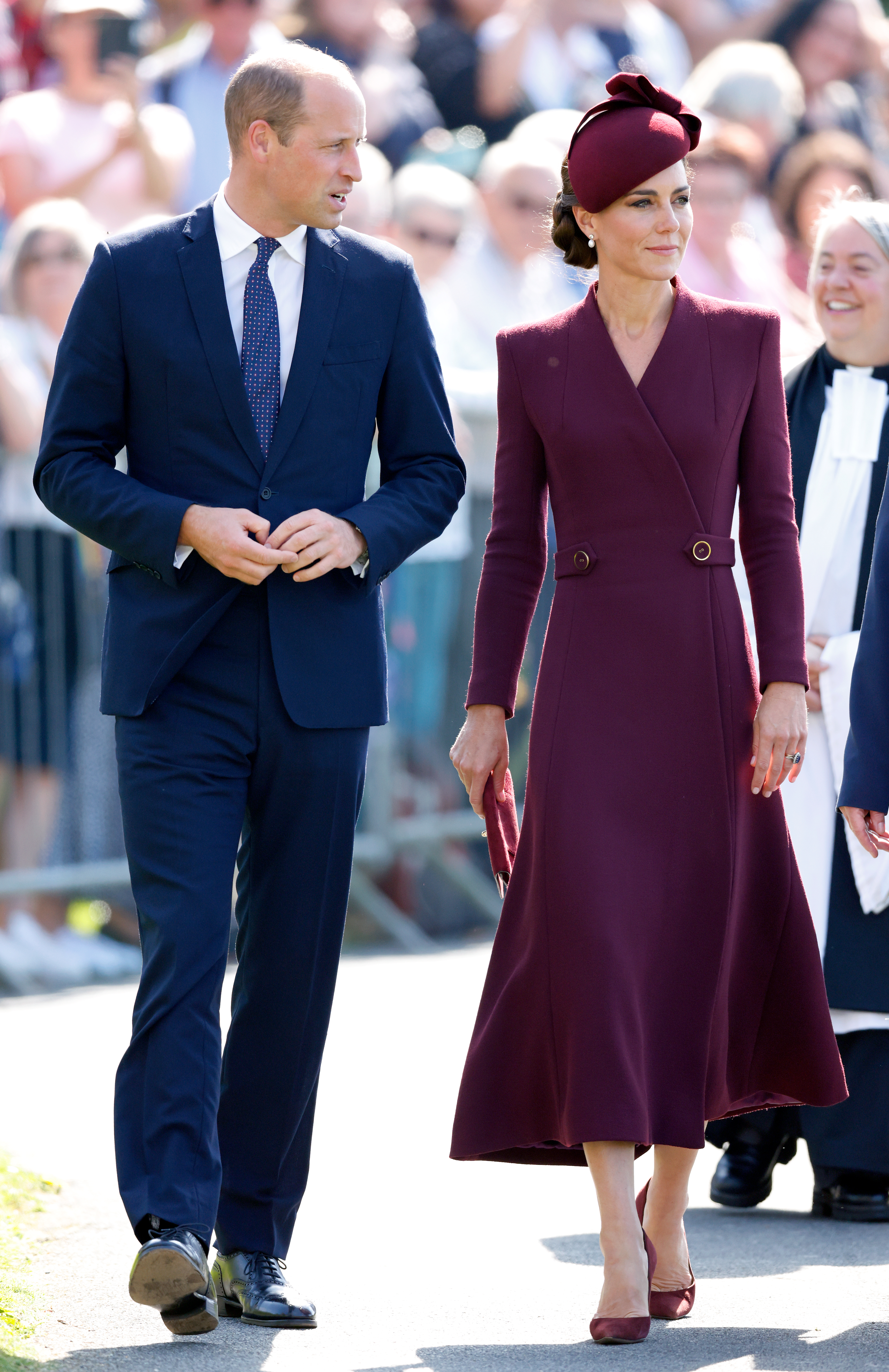 Princess Catherine and Prince William at a a service to commemorate the life of Her Late Majesty Queen Elizabeth II at St Davids Cathedral on September 8, 2023 in St Davids, Wales | Source: Getty Images