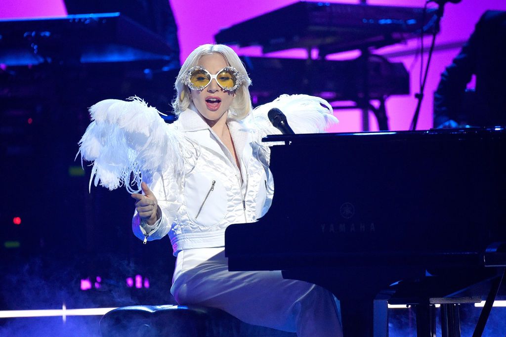 Lady Gaga onstage during the 60th Annual Grammy Awards - I'm Still Standing: A Grammy Salute To Elton John on January 30, 2018, in New York City | Photo: Kevin Mazur/Getty Images
