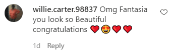 A fan's comment under a picture posted by Fantasia Barrino | Photo: Instagram/tasiaword