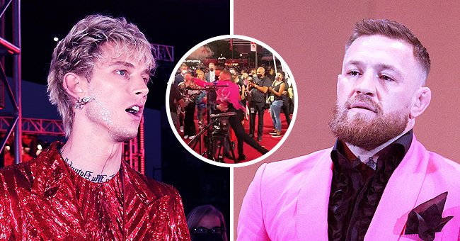Machine Gun Kelly on the left and Conor McGregor on the right at the 2021 MTV VMAs at Barclays Center in Brooklyn, New York City | Photo: Getty Images | Twitter.com/BleacherReport