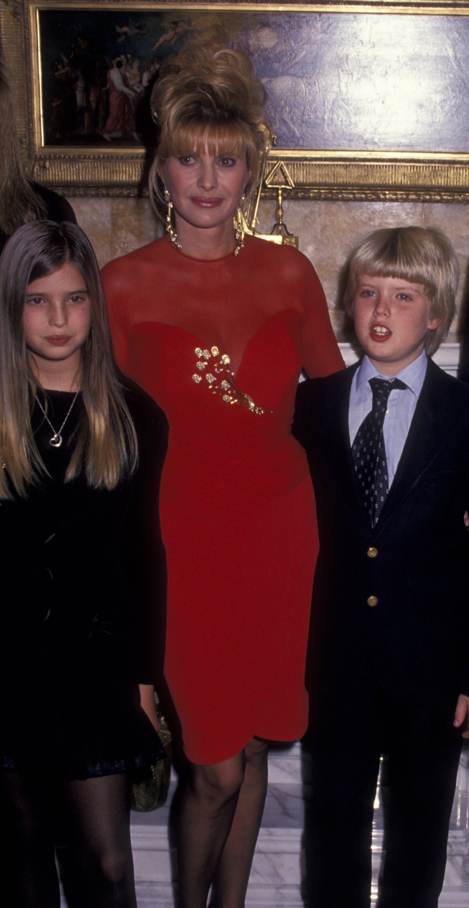     Ivanka Trump, Ivana Trump and Eric Trump attend A Novel Affair fundraising gala on October 25, 1993 at Trump Tower in New York City.  |  Source: Getty Images