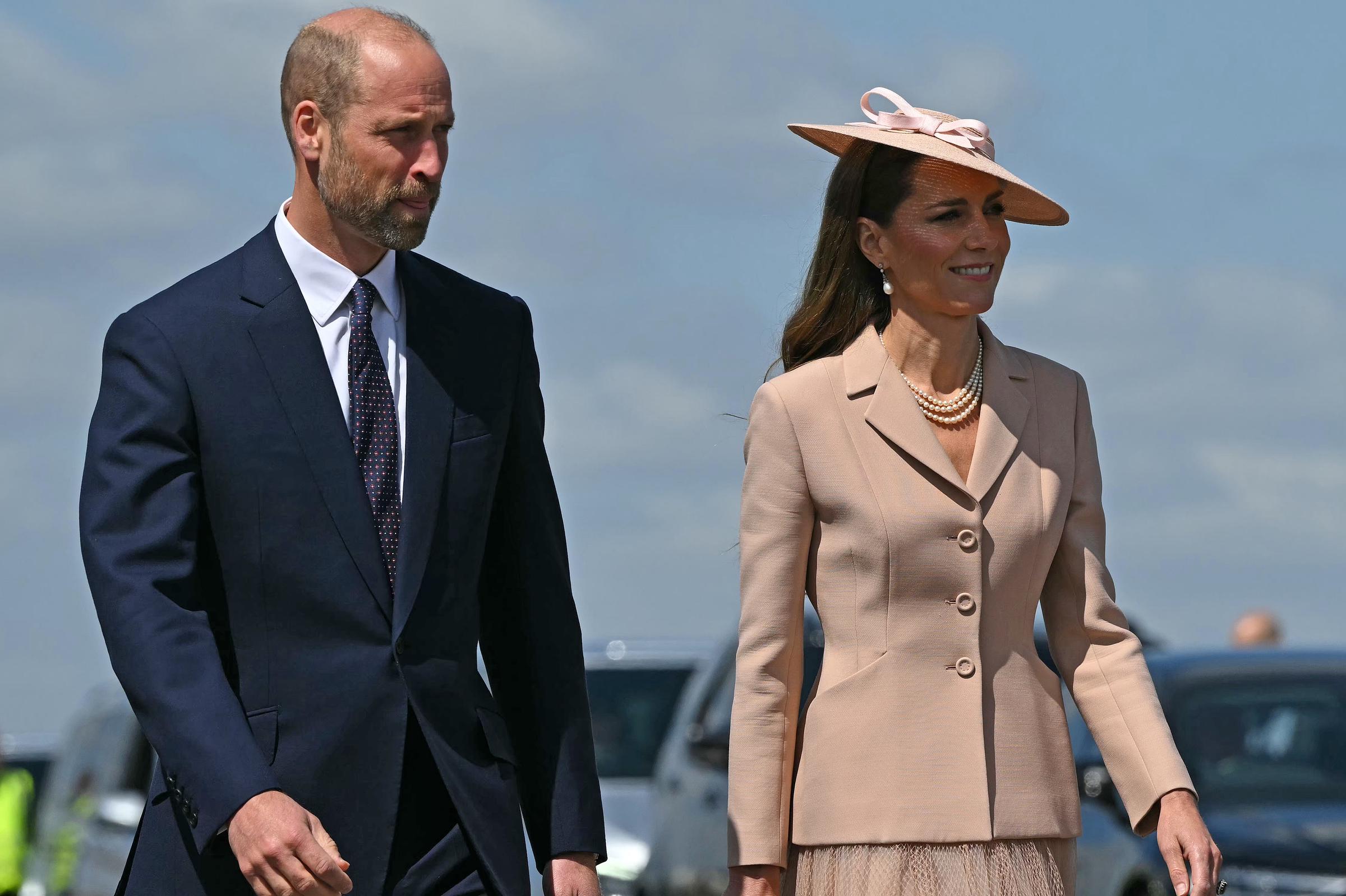 Prince William and Princess Catherine, arrive to greet France's President Emmanuel Macron and his wife Brigitte, in Windsor, England on July 8, 2025 | Source: Getty Images