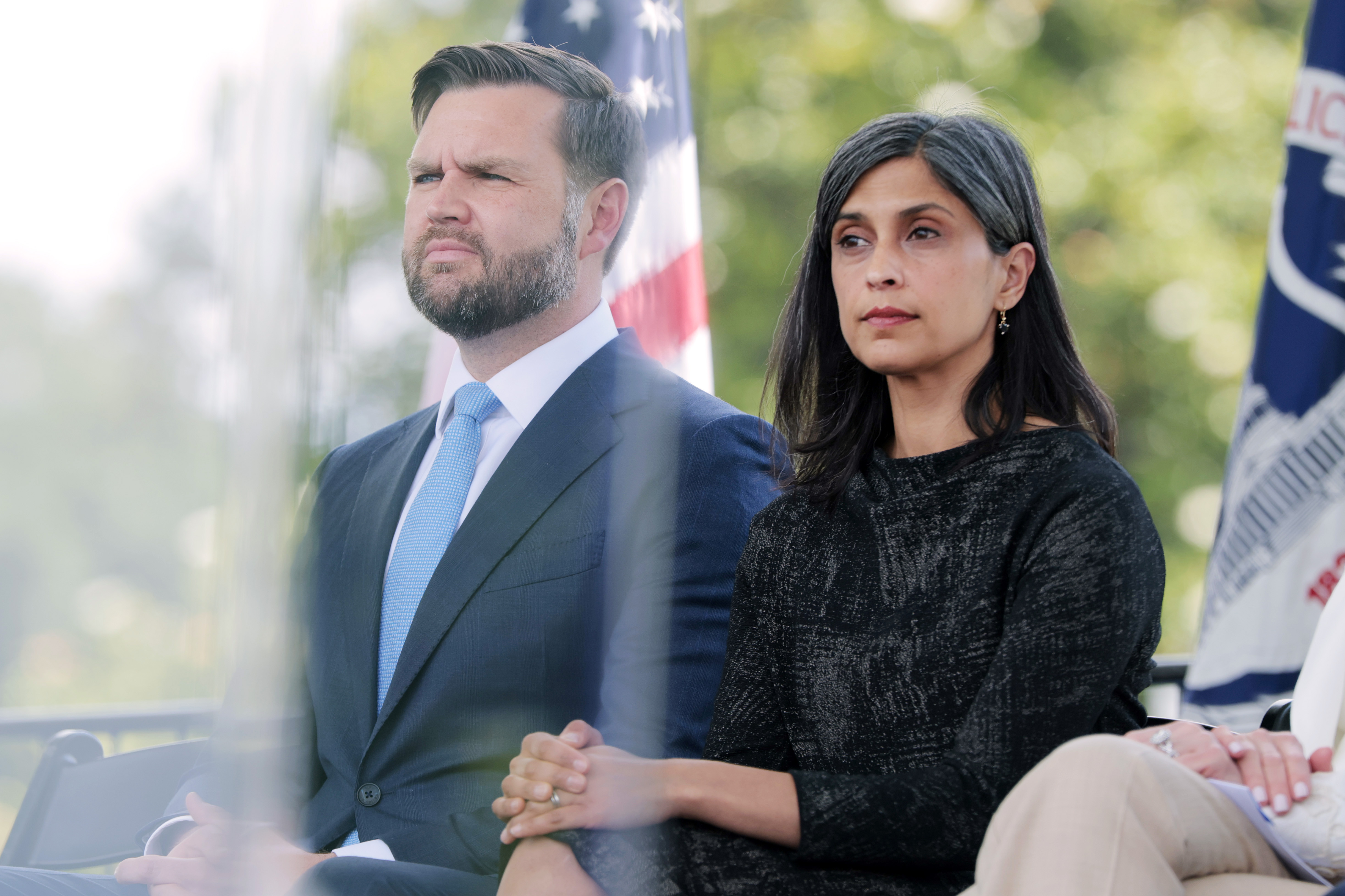 Vice President J.D. Vance and Second Lady Usha Vance attend the 44th annual National Peace Officers' Memorial Service at the U.S. Capitol, on May 15, 2025 | Source: Getty Images