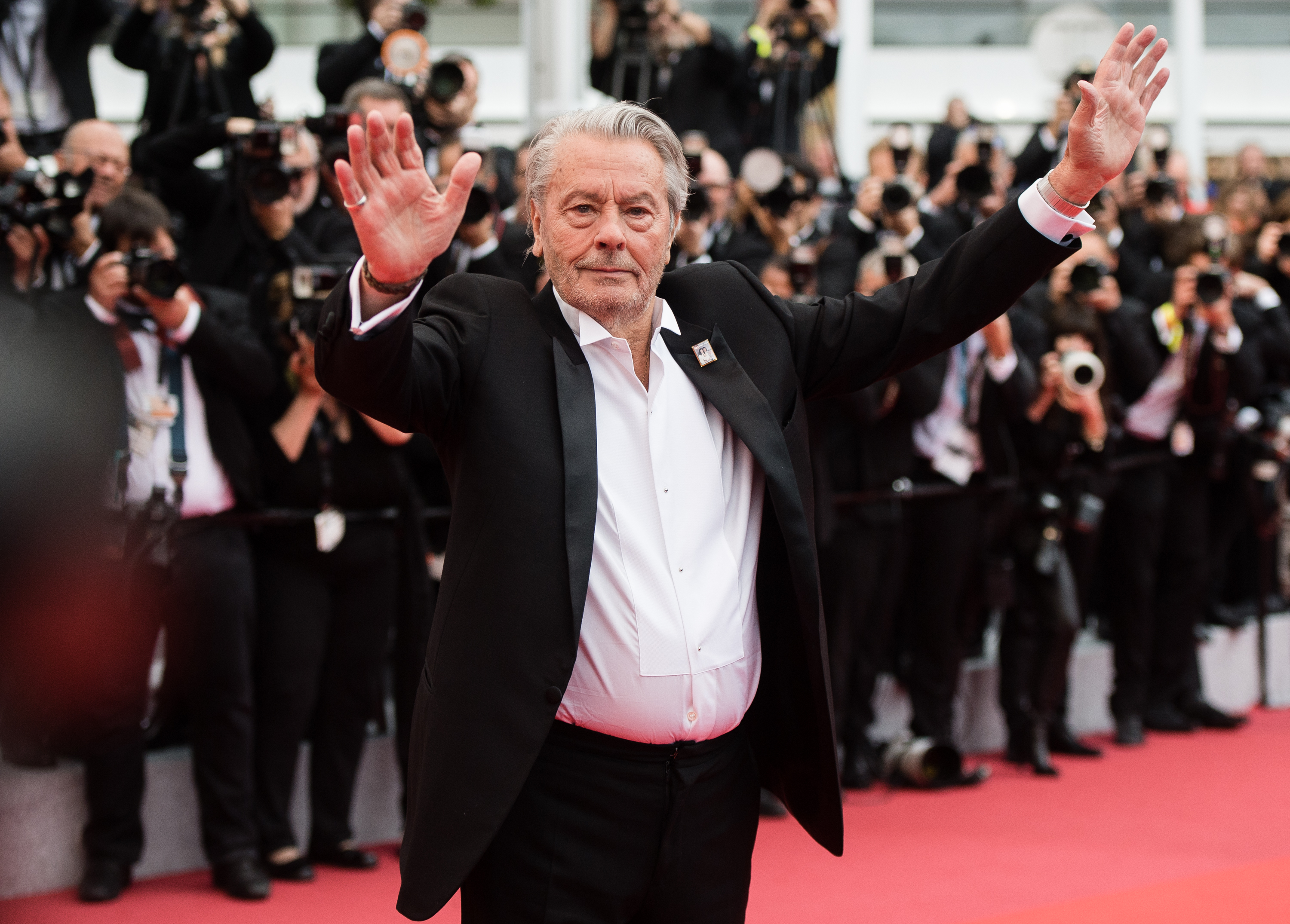 The famous French actor at the screening of "A Hidden Life (Une Vie Cachée)" during the 72nd annual Cannes Film Festival in Cannes, France on May 19, 2019 | Source: Getty Images