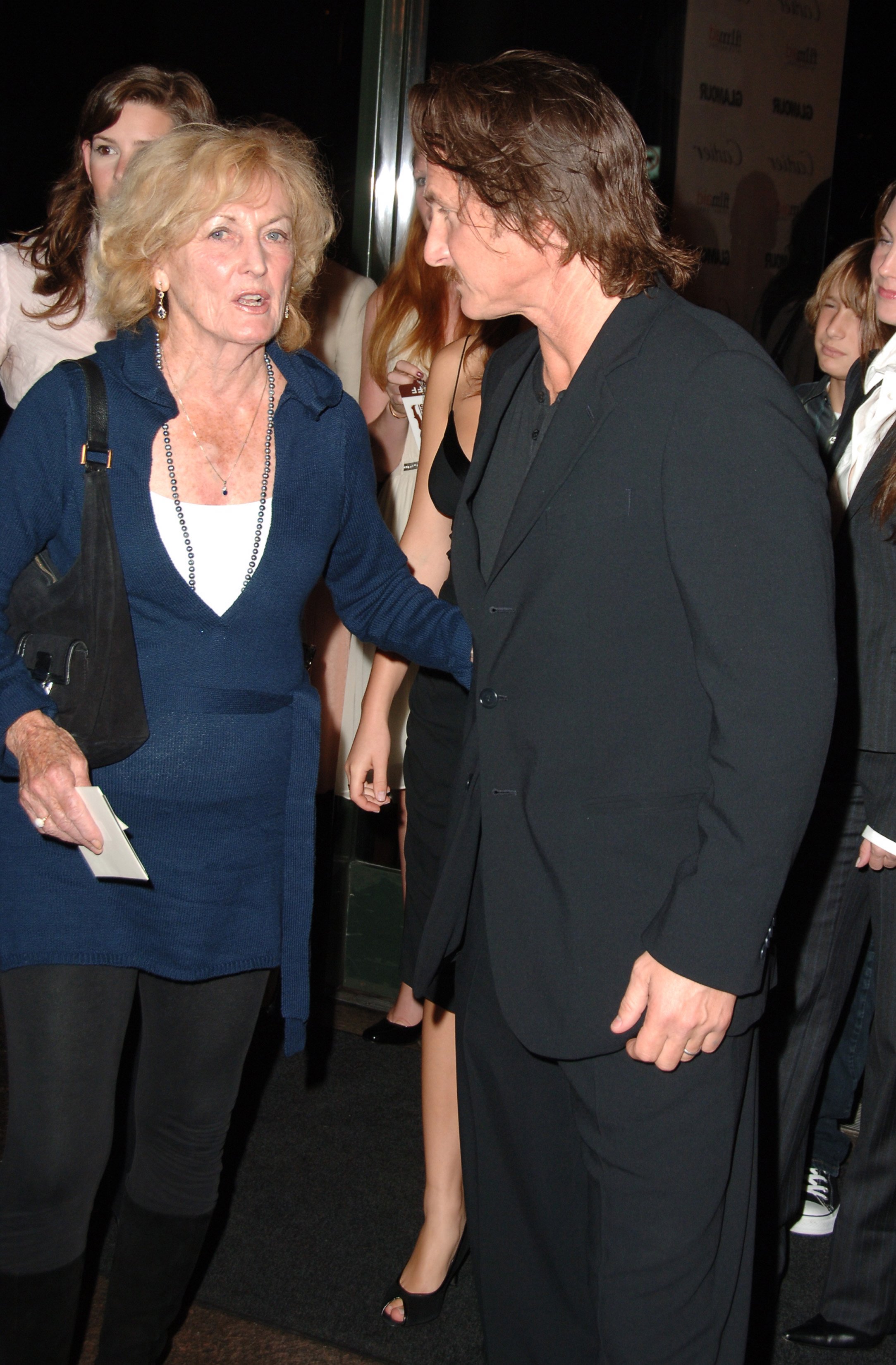 Eileen Ryan and Sean Penn during Glamour Reel Moments Short Film Series Presented by Cartier - Arrivals at Director's Guild in Los Angeles, California, United States. | Source: Getty Images