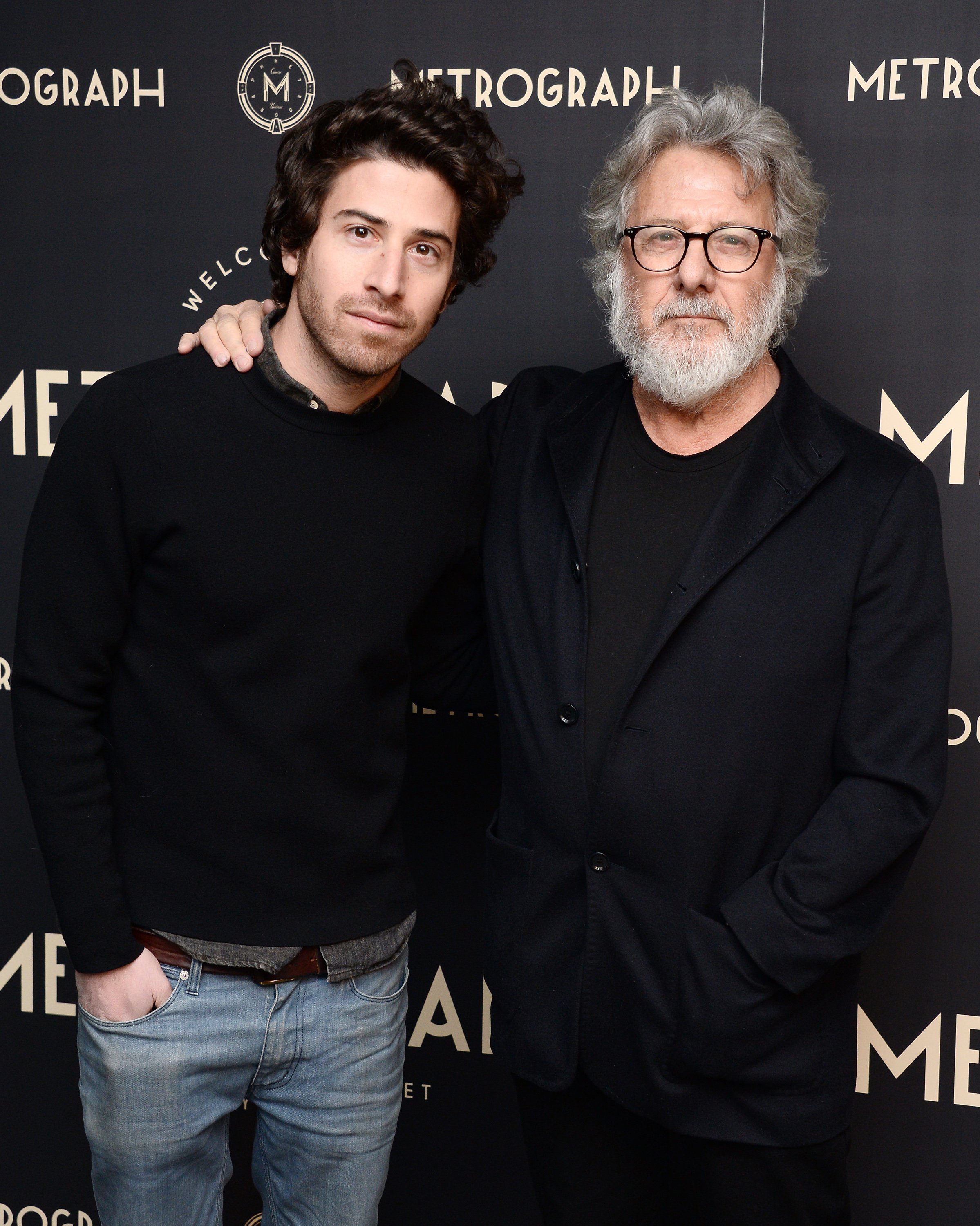 Jake and Dustin Hoffman at the Metrograph opening night on March 2, 2016, in New York City | Source: Getty Images