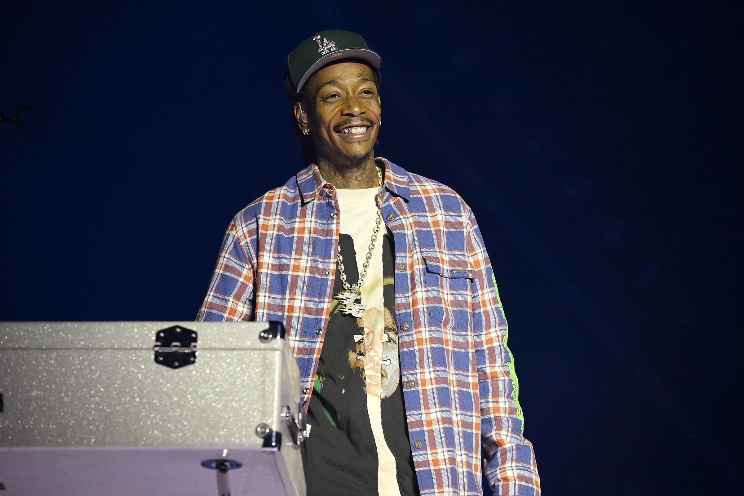 Wiz Khalifa onstage during the "Charlie Puth: Whatever's Clever! World Tour" at the Kia Forum on April 29, 2026, in Inglewood, California. | Source: Getty Images