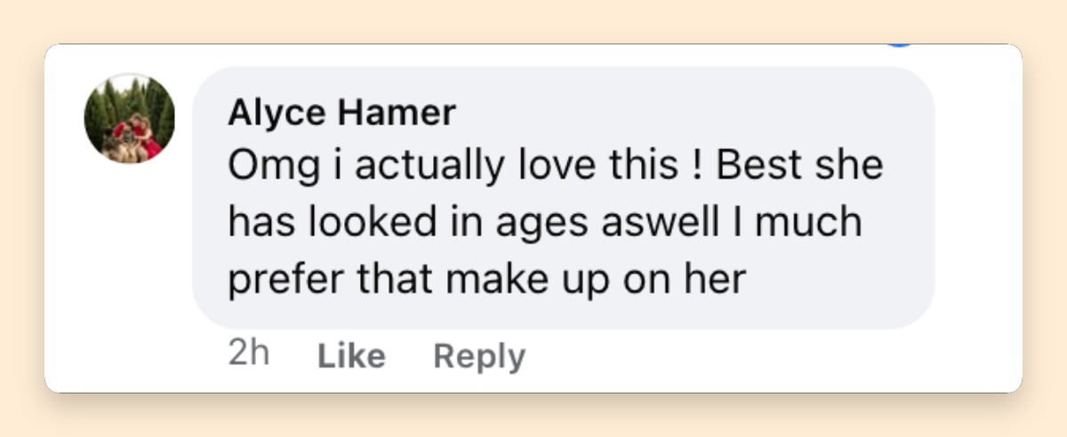 Fan comment about Sabrina Carpenter's 2026 Met Gala look, posted in May 2026. | Source: Facebook/E! News