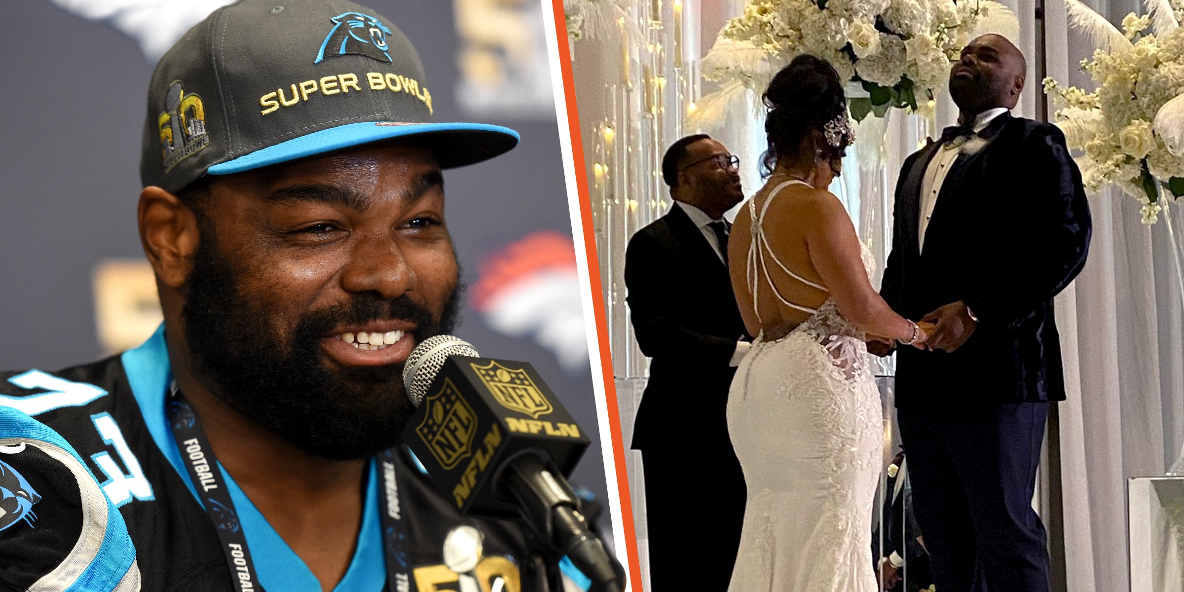 Michael Oher and wife Tiffany Roy Oher. | Source: Getty Images / Instagram.com/michaeloher