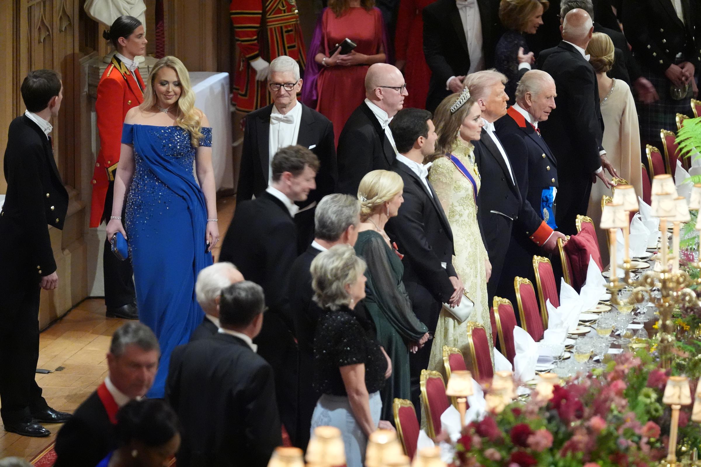 Tiffany Trump and Tim Cook, Apple CEO, during the state visit by the President of the United States of America at Windsor Castle on September 17, 2025, in Windsor, England | Source: Getty Images