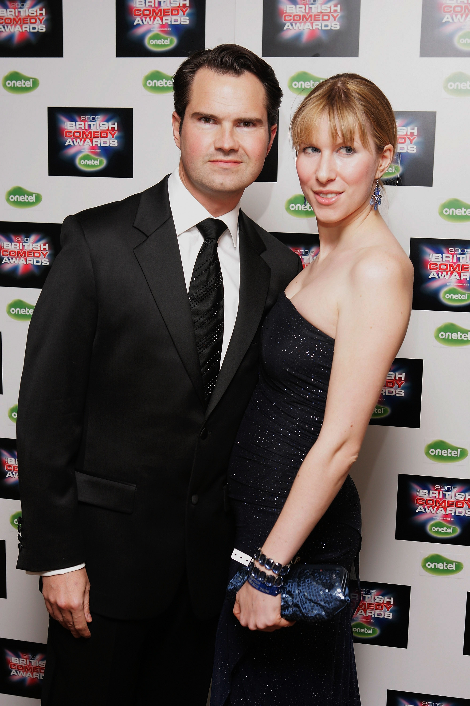 Jimmy Carr and his partner Karoline Copping arrive at the British Comedy Awards 2005 at London Television Studios on 14 December in London, England. | Source: Getty Images