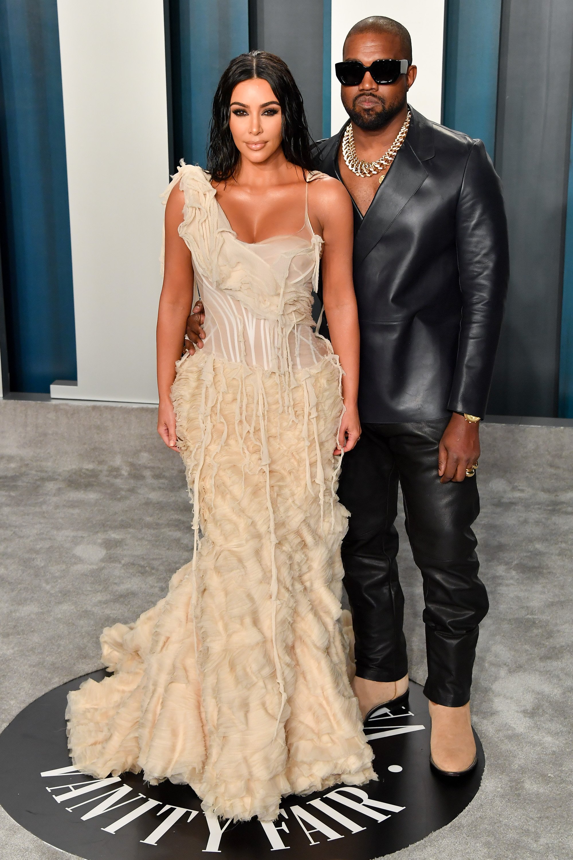 Kim Kardashian and Kanye West arrive at the 2020 Vanity Fair Oscar Party at Wallis Annenberg Center for the Performing Arts on February 09, 2020 in Beverly Hills, California | Photo: Getty Images