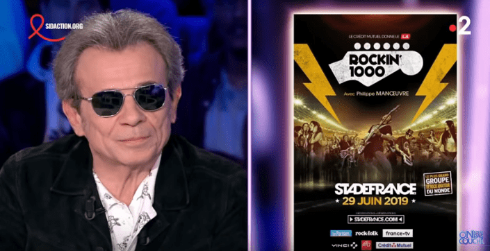 Philippe Manoeuvre fait la promotion de Rockin'1000 sur le plateau d'On n'est pas couché. | Youtube/On n'est pas couché Philippe Manoeuvre fait la promotion de Rockin'1000 sur le plateau d'On n'est pas couché. | Youtube/On n'est pas couché