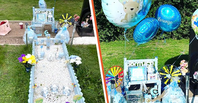 The graves of twin babies, Lorenzo and Jackson, decorated by their grandmother, Tracy. | Photo: facebook.com/courtney.craft.9085