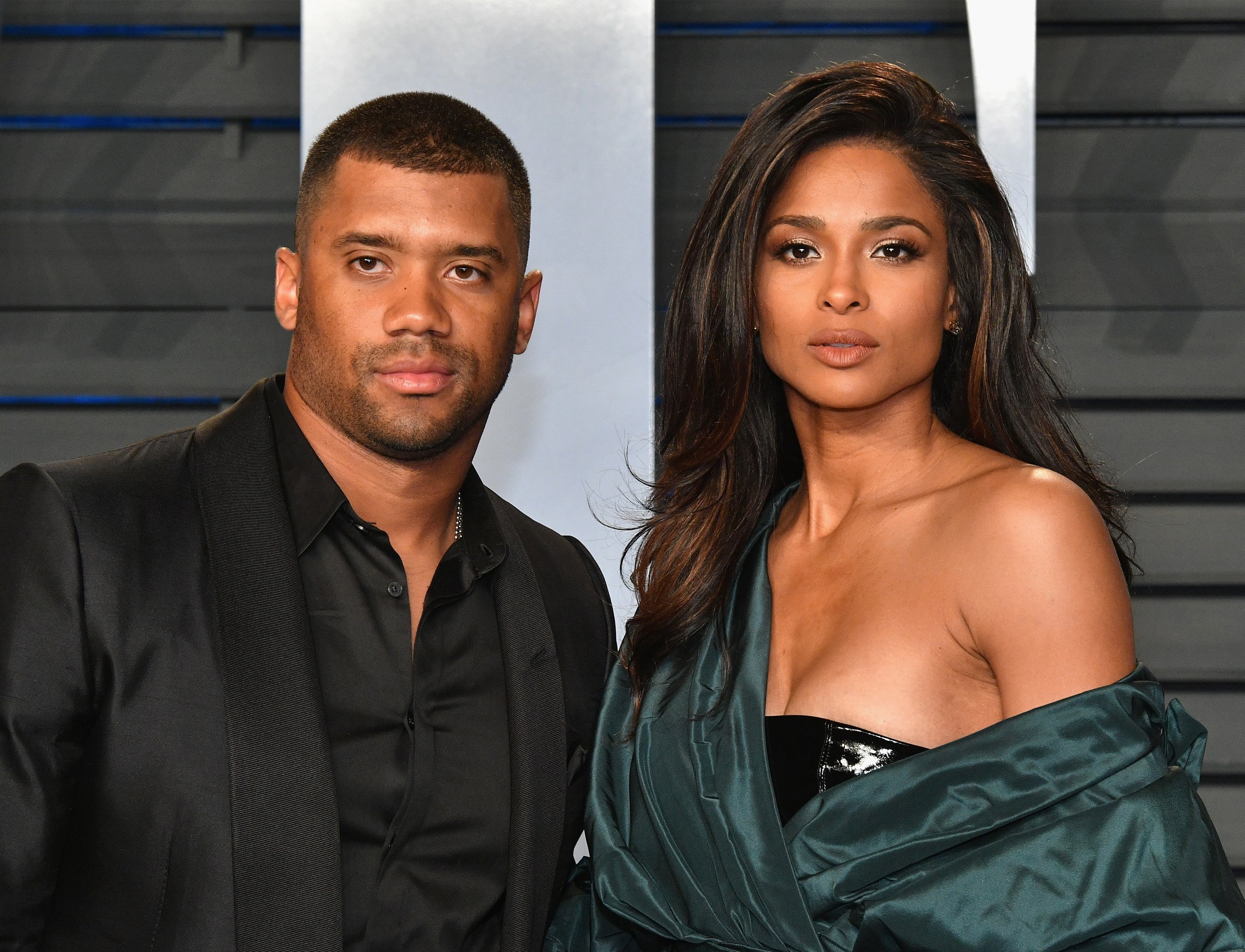 Russell and Ciara Wilson pictured at the 2018 Vanity Fair Oscar Party on March 4, 2018 in Beverly Hills, California. | Source: Getty Images