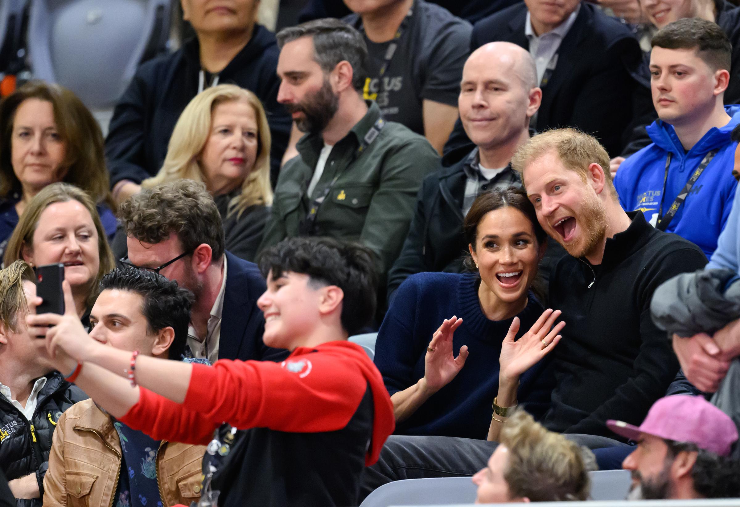 Meghan Markle and Prince Harry attend the wheelchair basketball event during day one of the 2025 Invictus Games at the Vancouver Convention Centre in Vancouver, British Columbia, on February 9, 2025 | Source: Getty Images