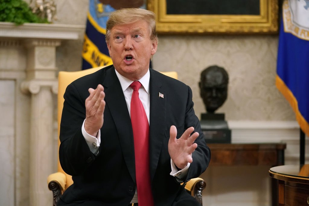 President Donald Trump at the NATO meeting at the White House | Photo: Getty Images