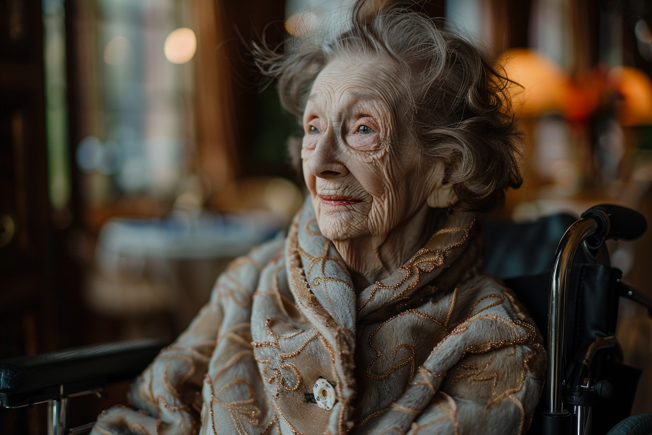 An older woman in a wheelchair | Source: Midjourney