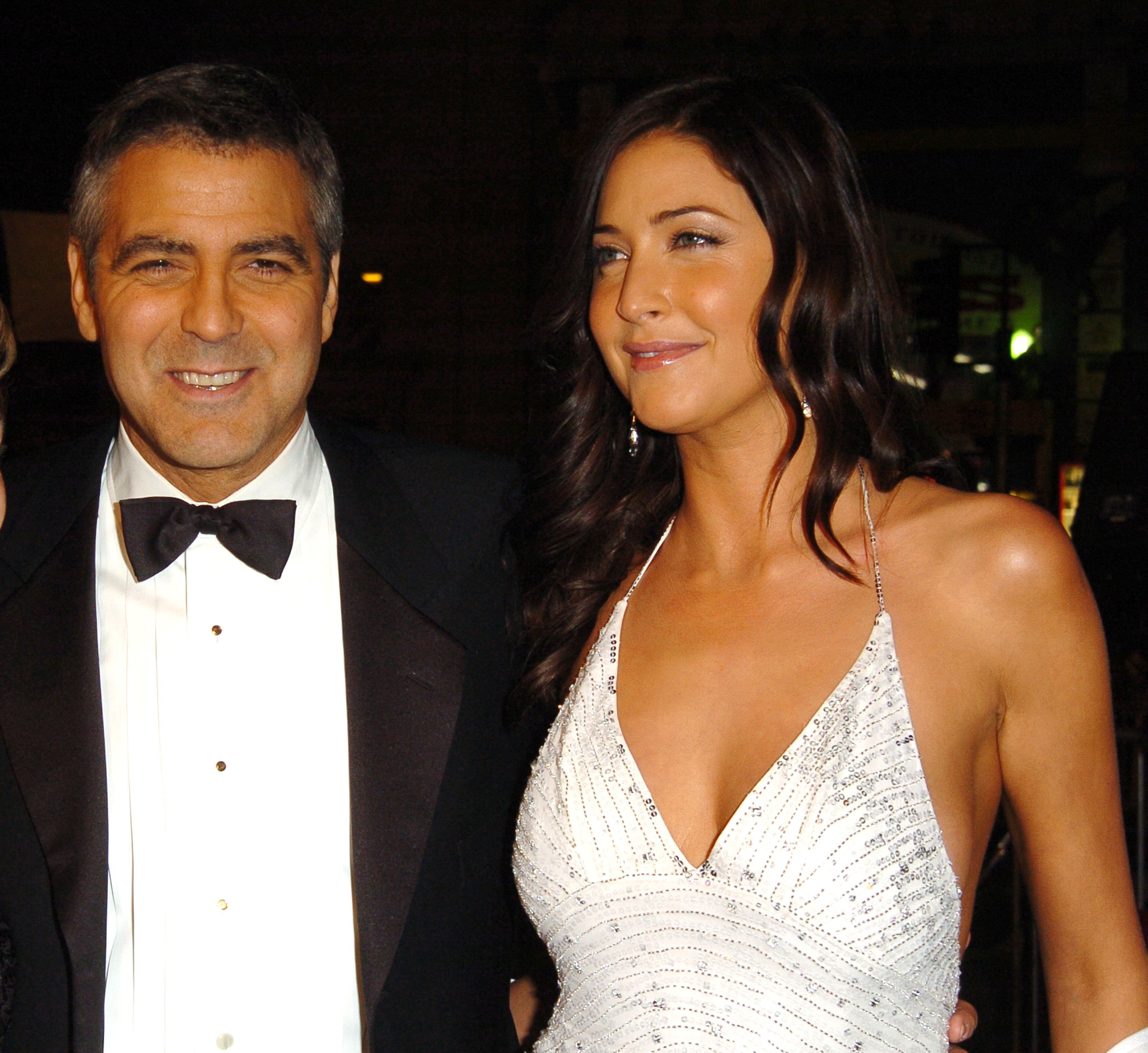 TV presenter Lisa Snowdon and George Clooney during "Ocean's Twelve" Los Angeles premiere at Grauman's Chinese in Hollywood, California. / Source: Getty Images