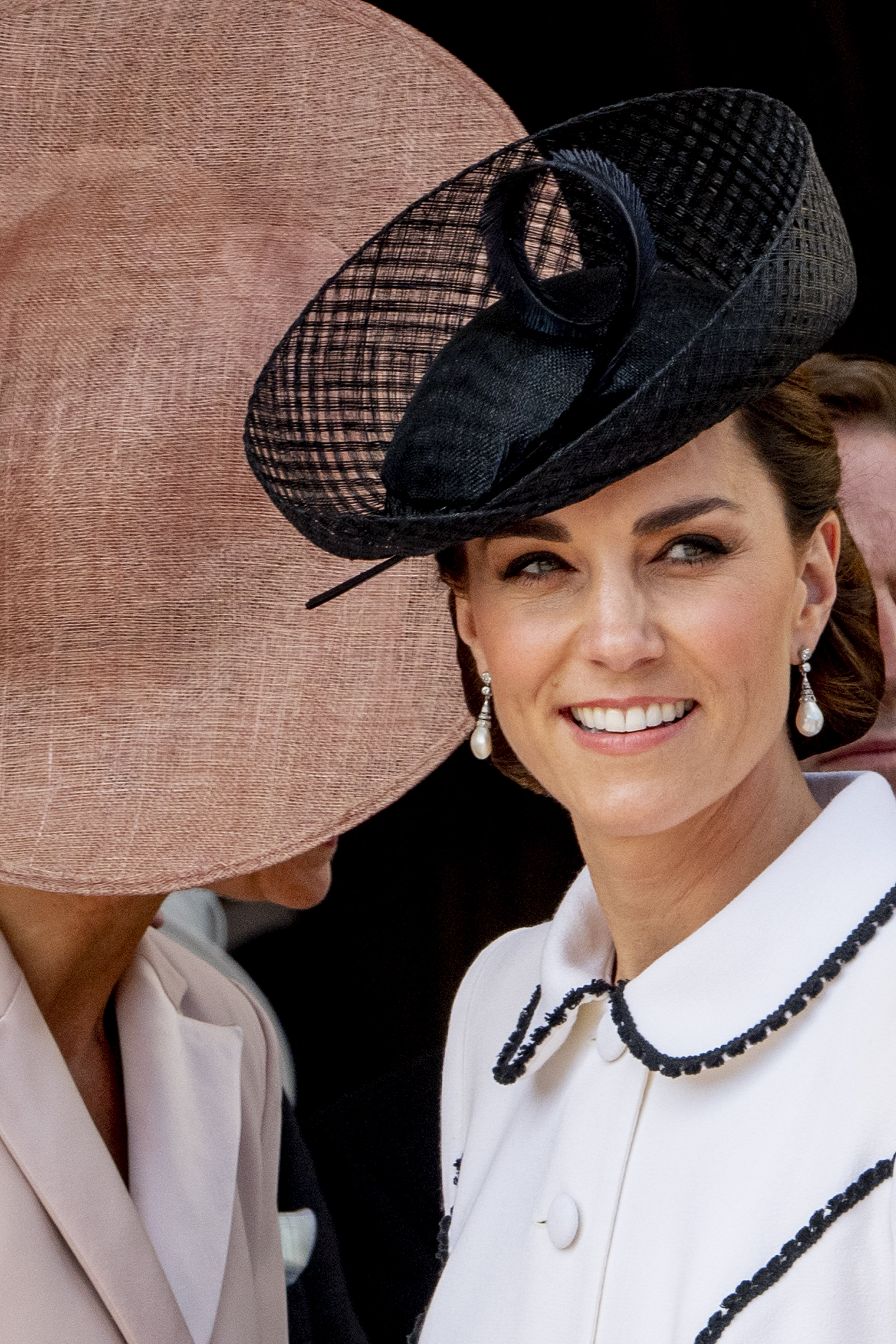 Queen Maxima of The Netherlands and Catherine Duchess of Cambridge at St George's Chapel on June 17, 2019 in Windsor, England. | Source: Getty Images