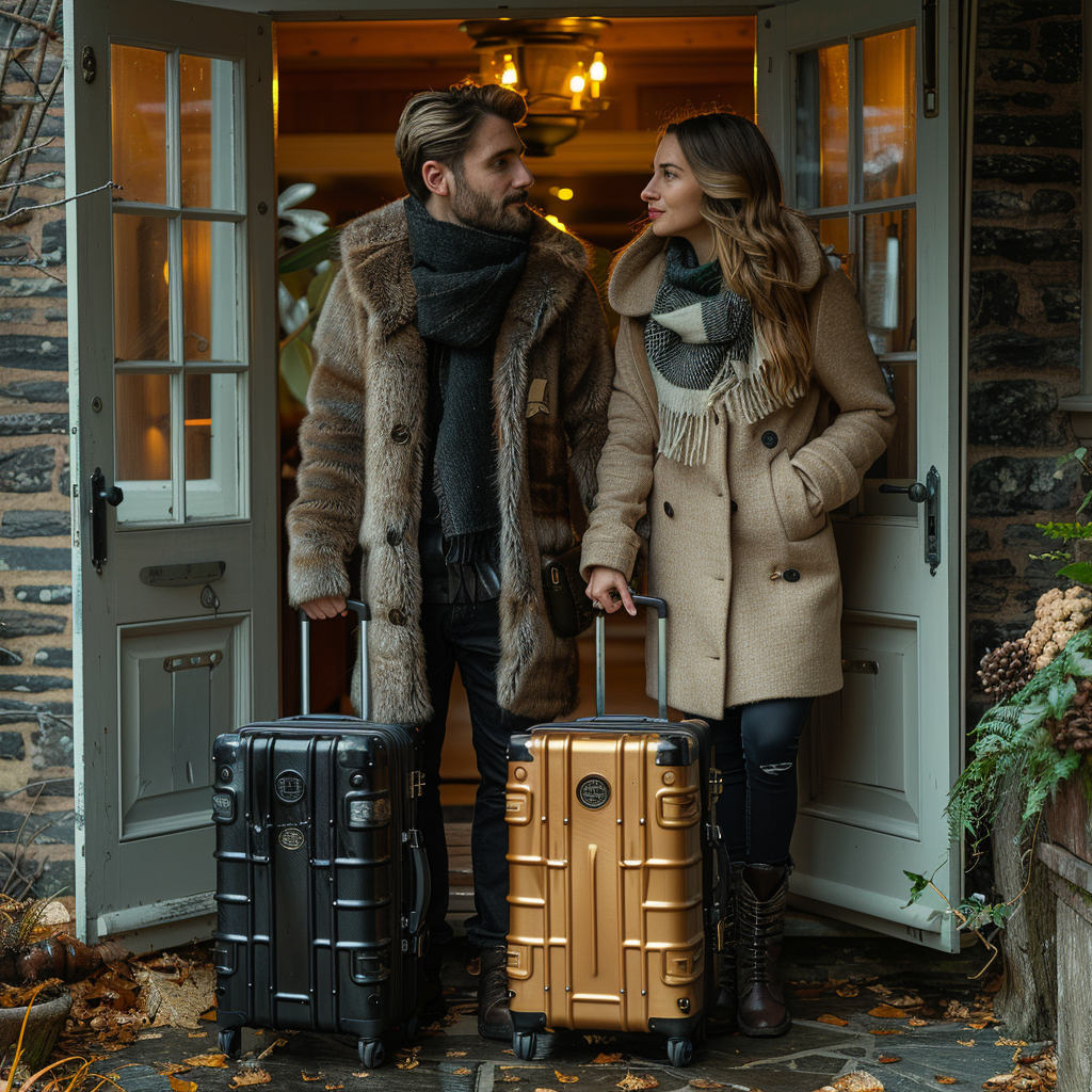 Couple with suitcases | Source: Midjourney
