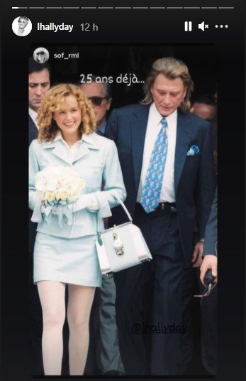Photo de mariage de Laeticia Hallyday avec Johnny Hallyday. | Photo : Instagram story / lhallyday