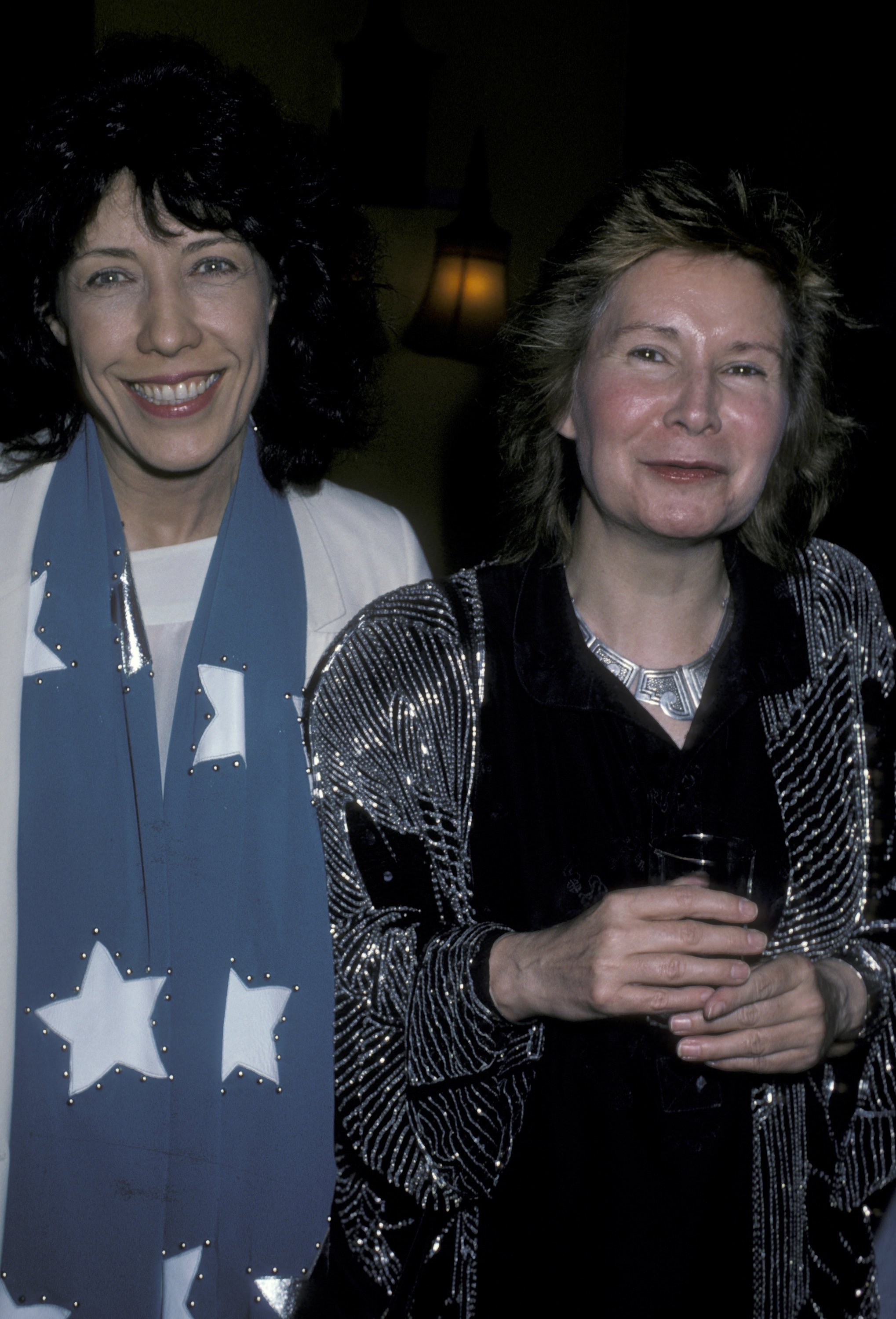 Lily Tomlin and Jane Wagner at the "New York Drama Circle Awards" on May 19, 1986, in New York City, New York. | Source: Ron Galella, Ltd./Ron Galella Collection/Getty Images