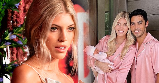 Supermodel Devon Windsor at the 5th Annual Diamond Ball at Cipriani Wall Street on September 12, 2019 in New York (left), and with her spouse Johnny Dex Barbara and their new baby (right) | Photo: Shutterstock and Instagram/@devwindsor