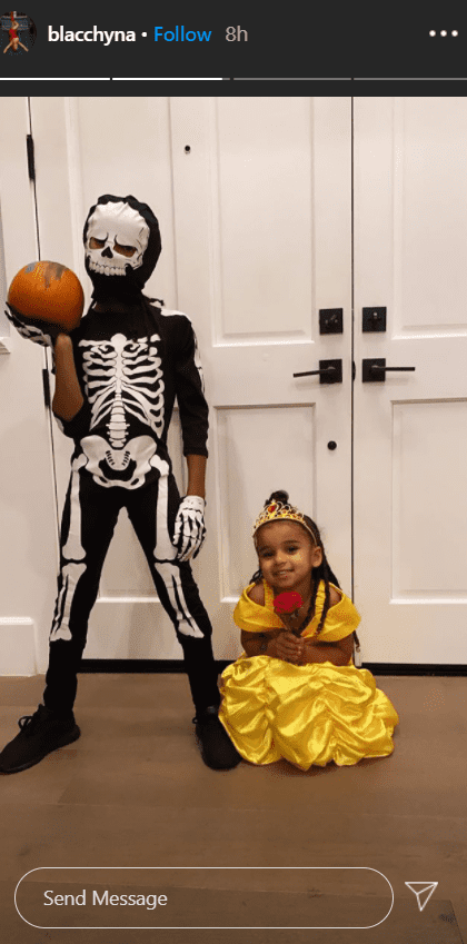Rob Kardashian's daughter, Dream, and her brother, King Cario, dressed up in Halloween costumes. | Photo: Instagram/blacchyna