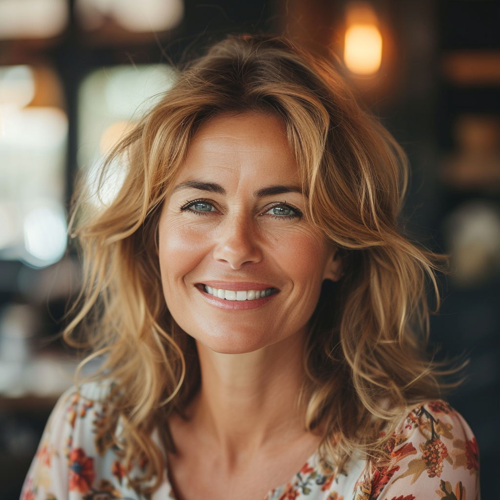 A close-up of a smiling woman | Source: Midjourney