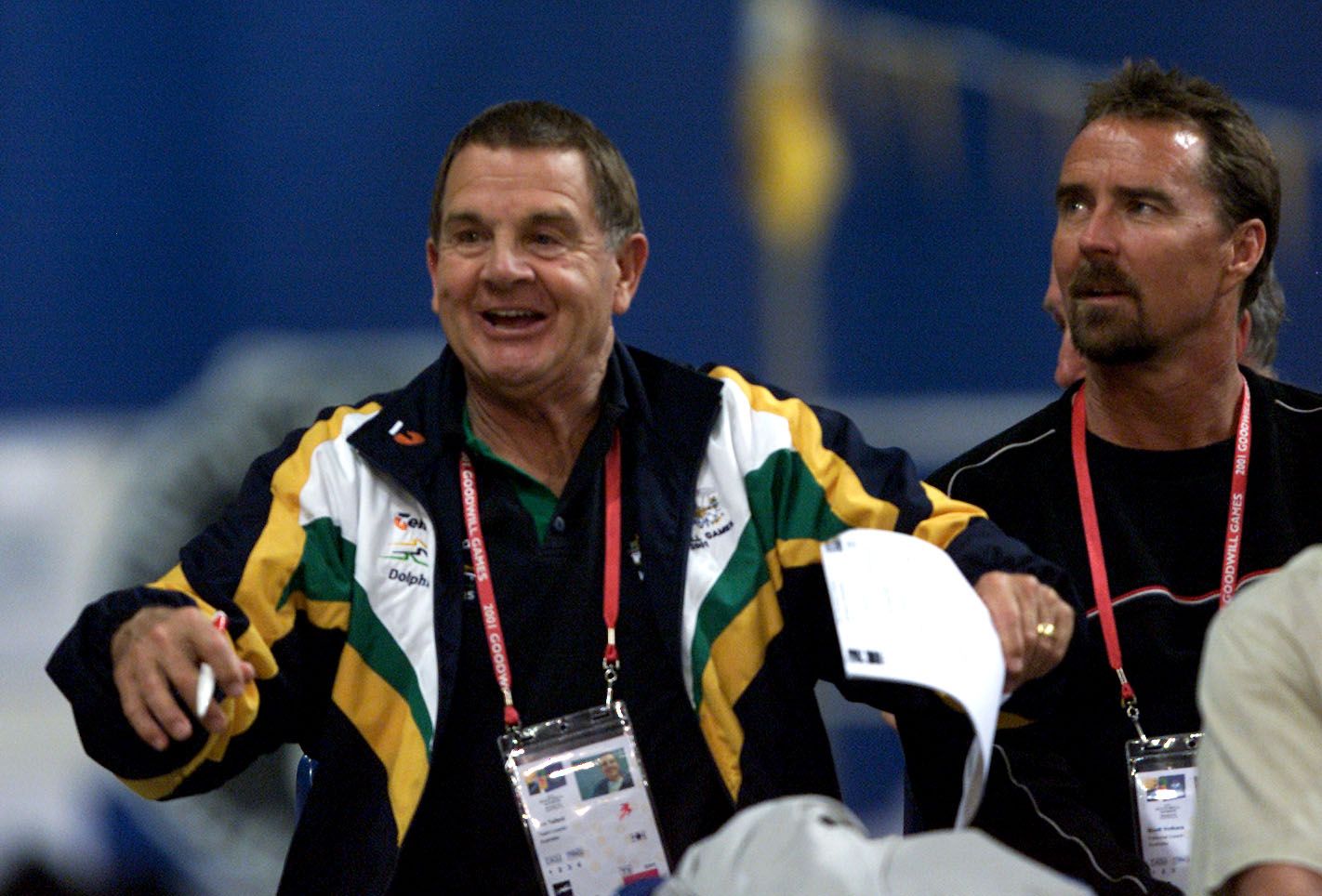 Don Talbot National Swim Coach of Australia at the Chandler Aquatic Centre during the Goodwill Games in Brisbane, Australia on  September 2, 2001. | Photo: Getty Images
