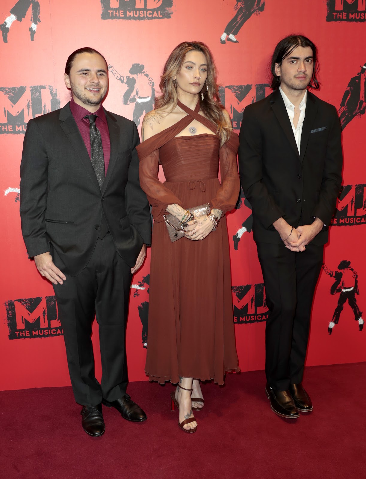 Prince, Paris, and Bigi Jackson at the opening night of "MJ: The Musical" in London, England, on March 27, 2024 | Source: Getty Images