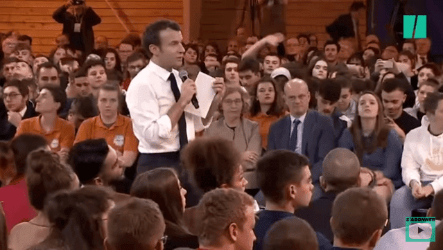 Grand débat: Macron interpellé par une victime de harcèlement scolaire / Photo : Youtube / LeHuffPost