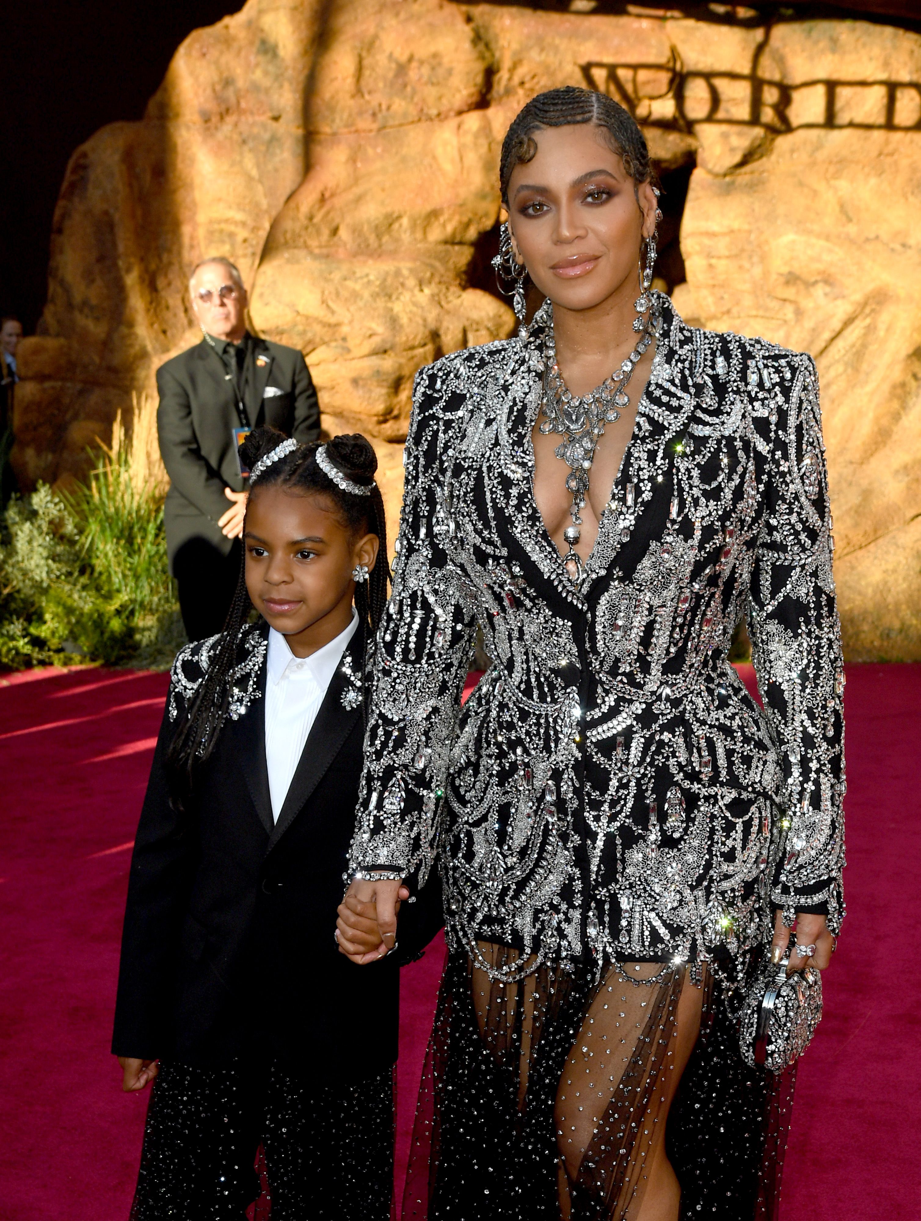 Blue Ivy Carter and Beyoncé during Disney's "The Lion King" premiere at Dolby Theatre on July 9, 2019, in Hollywood, California. | Source: Getty Images