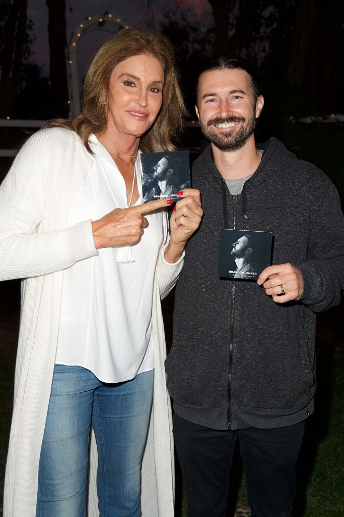 Caitlyn Jenner and Brandon Jenner at his record release party for "Burning Ground" in 2016 in Malibu, California | Source: Getty Images