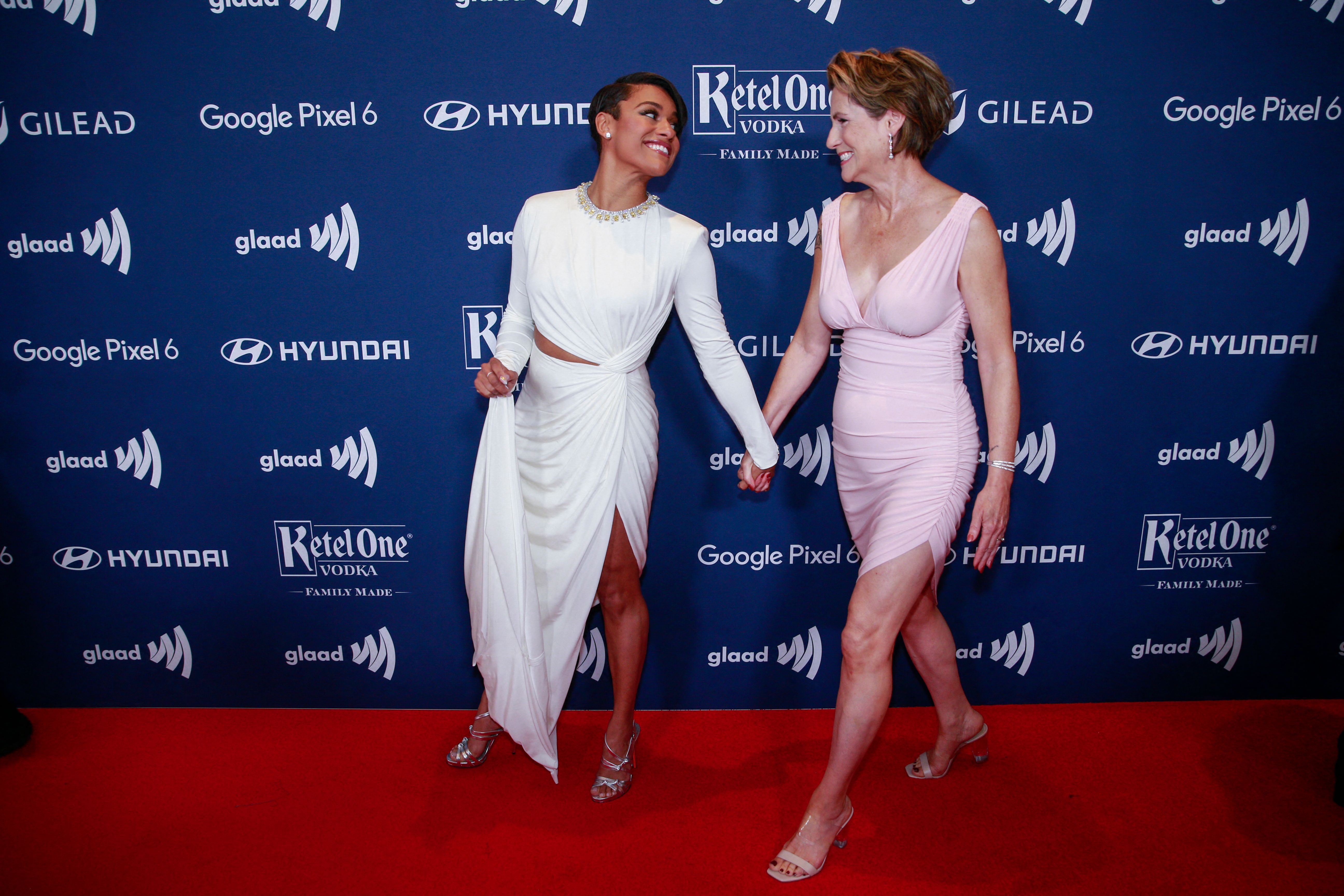 Ariana DeBose and Sue Makkoo attend 33rd Annual GLAAD Media Awards at New York Hilton Midtown, on May 6, 2022, in New York City. | Source: Getty Images