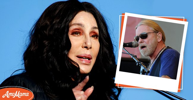 Cher speaks at Women's March "Power to the Polls" voter registration tour on January 21, 2018, in Las Vegas, [left]. Gregg Allman performs during the 41st Annual New Orleans Jazz & Heritage Festival on April 25, 2010, in New Orleans [right] | Photo: Getty Images