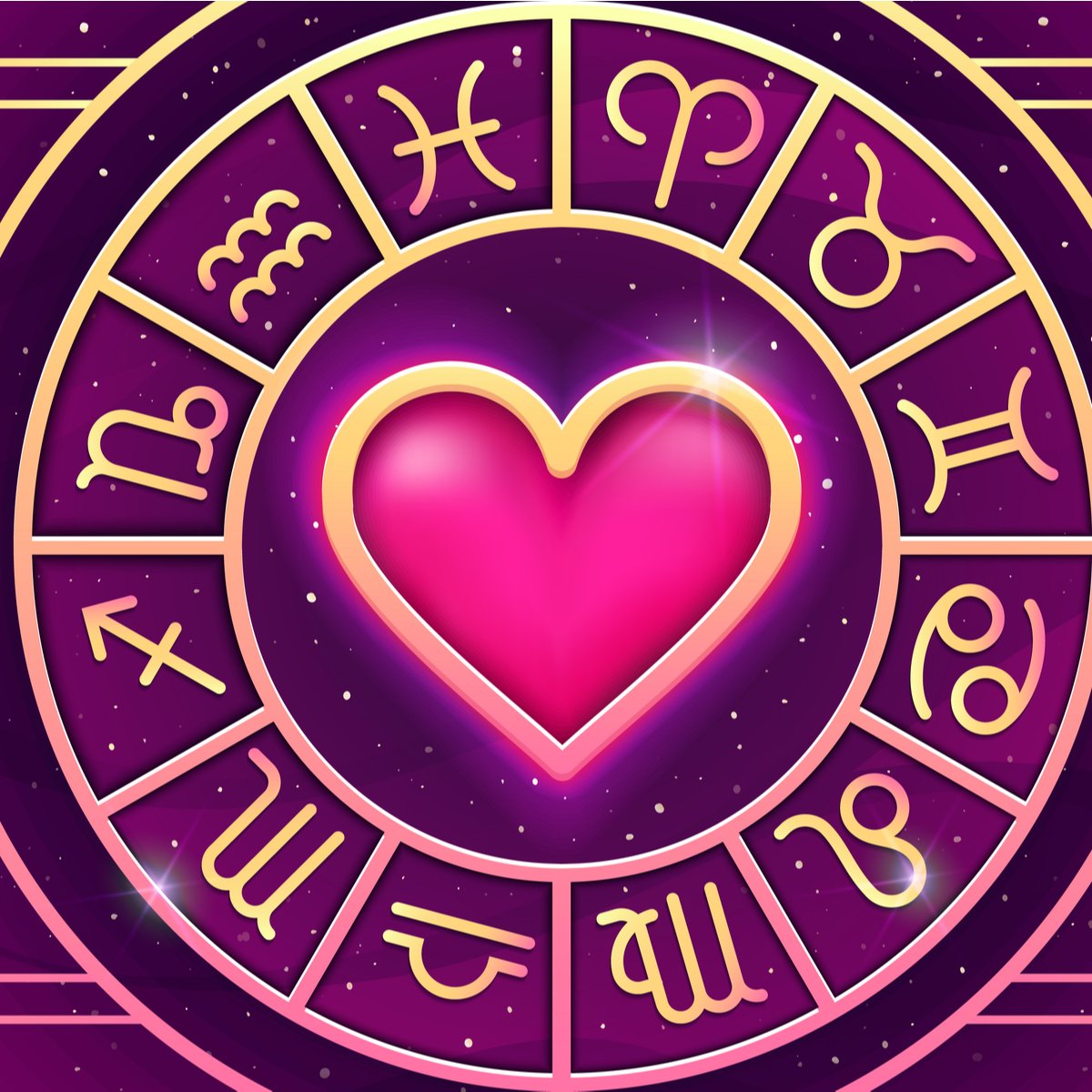 Rueda con cada signo del zodiaco sobre fondo de colores mágicos. | Foto: Shutterstock