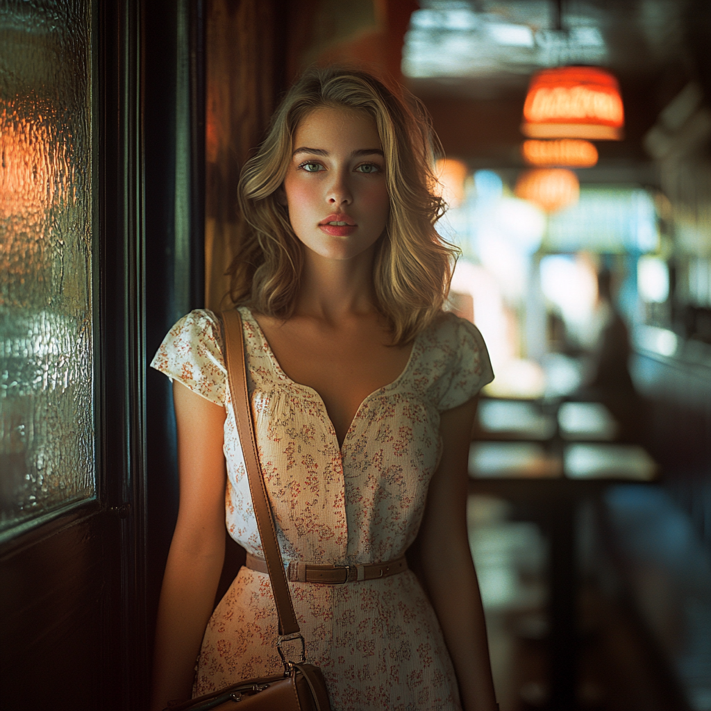 A young woman arriving at a restaurant | Source: Midjourney