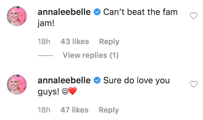 Annalee Belle comment's on JD Scott's picture of him posing with his brothers, "Property Brother" stars, Johnathan Scott and Drew Scott | Source: Instagram.com/mrjdscott