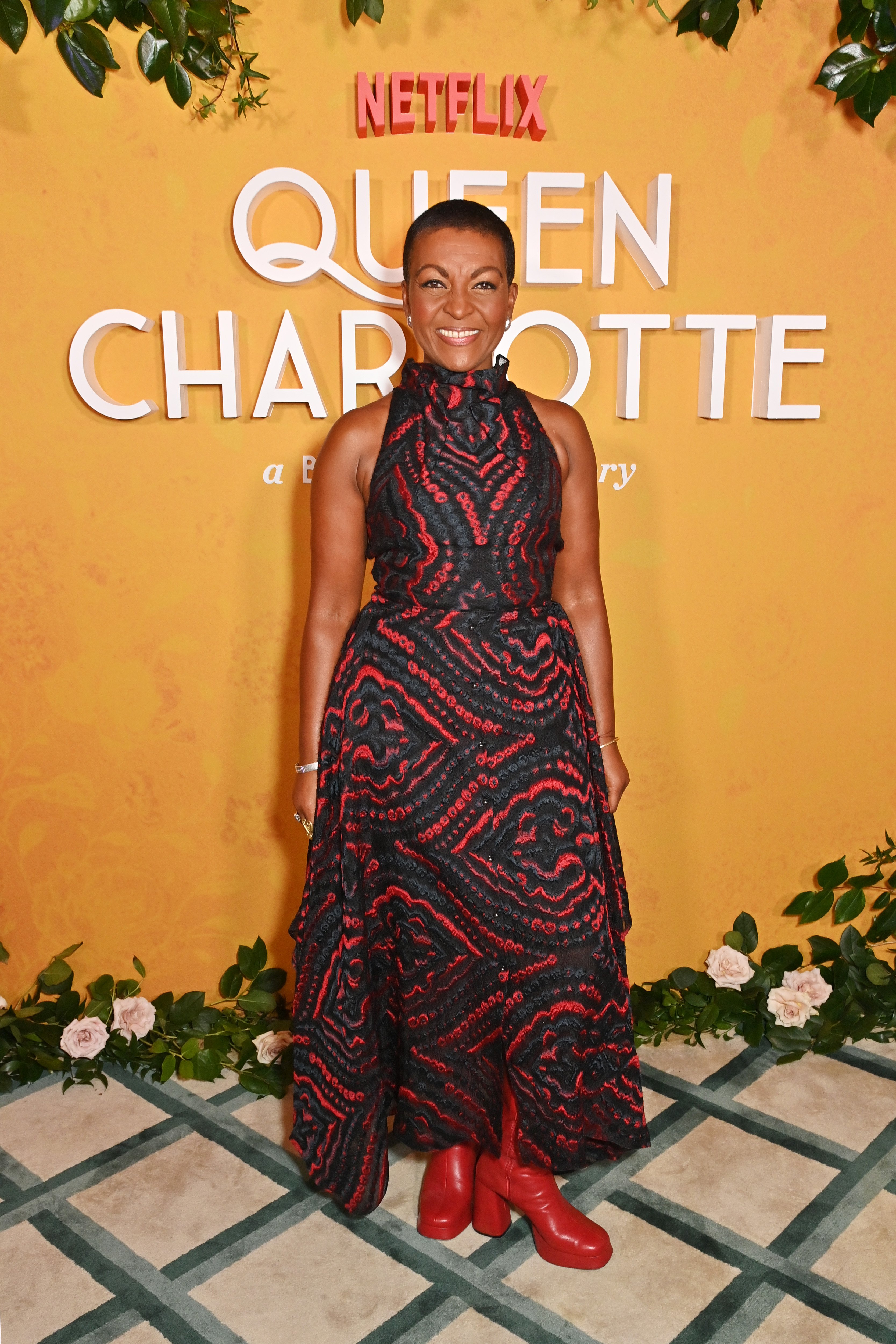 Adjoa Andoh at the Valentine's Day Global Teaser Trailer Reveal for "Queen Charlotte: A Bridgerton Story" on February 14, 2023, in London, England. | Source: Getty Images