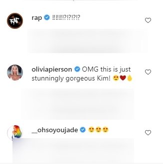 Olivia Pierson's reaction to Kim Kardashian's post | Photo: Instagram/Kimkardashian