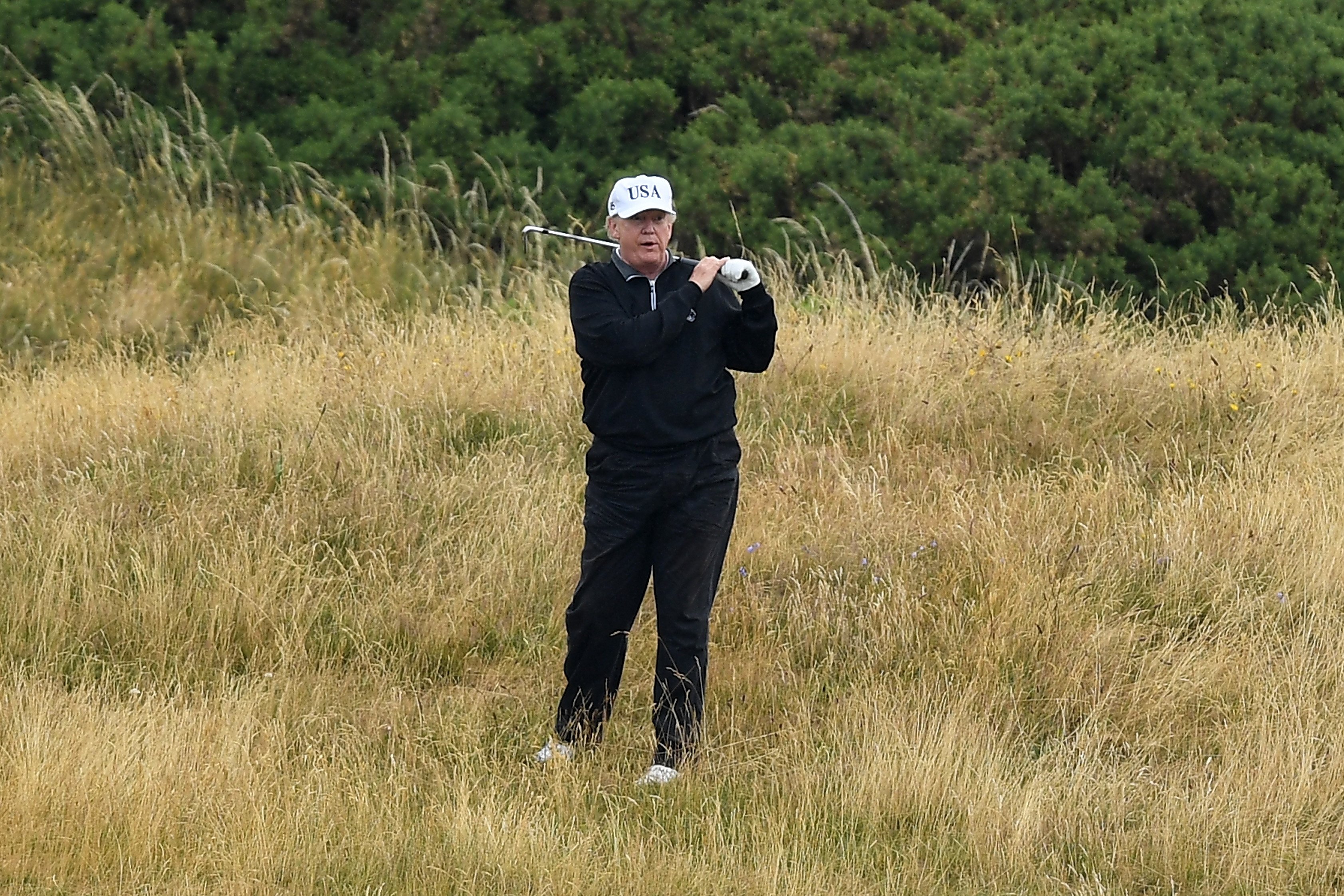 President Donald Trump plays a round of golf at Trump Turnberry Luxury Collection Resort, London. | Photo: GettyImages