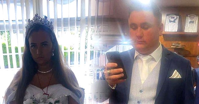 Bride-to-be wears a wedding dress to her fiancé's funeral because he died in a tragic accident and she shares a photo of him in the suit he would have worn | Photo: Facebook/dolled.up.503645
