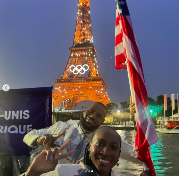 LeBron James and Coco Gauff during the Paris Olympics Opening Ceremony, posted on July 27, 2024 | Source: Instagram/cocogauff