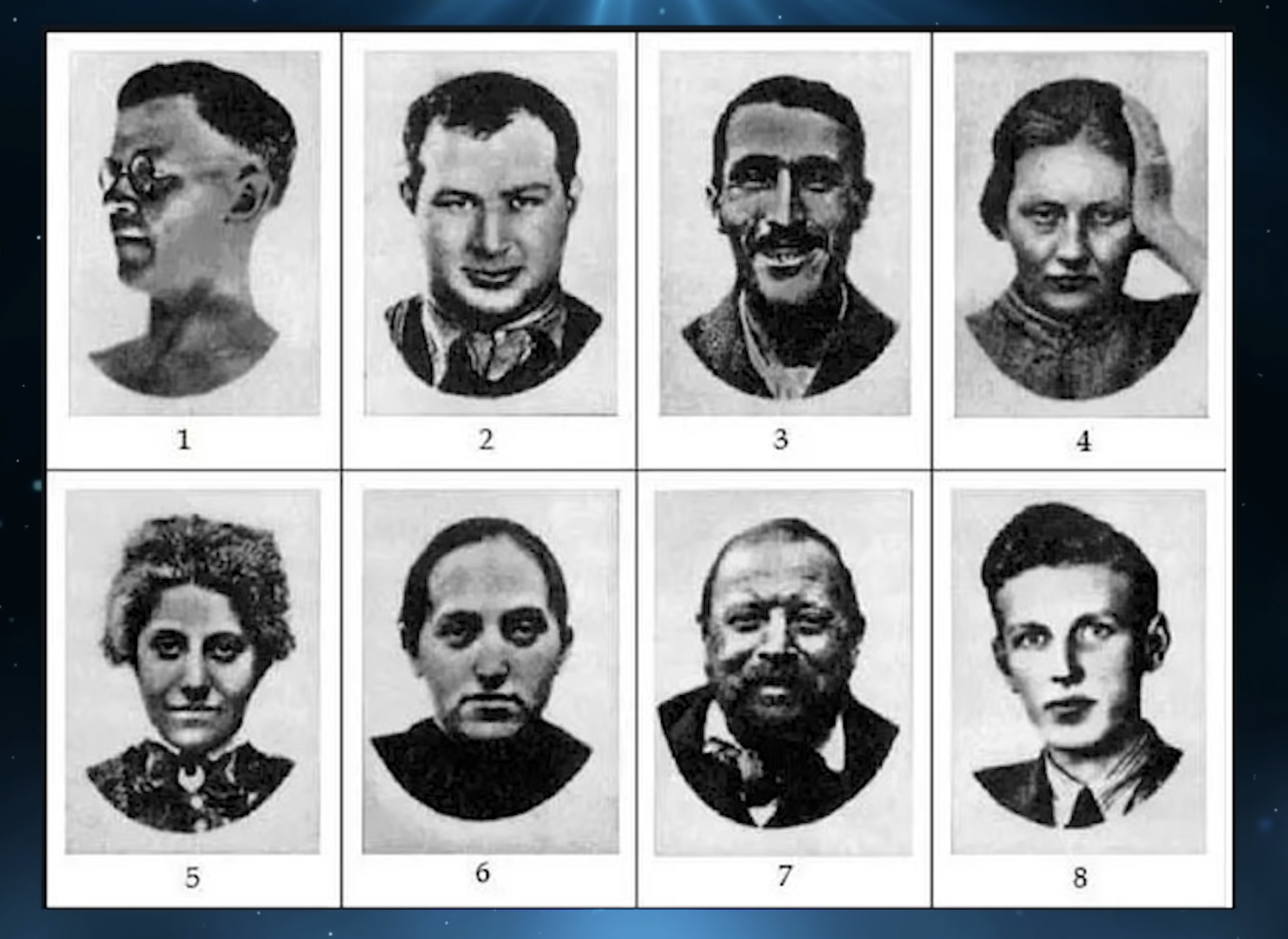 The eight faces in the Szondi Test | Source: YouTube/Cadaber