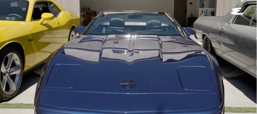 Wiz Khalifa's restored 1992 C4 Corvette underwent a complete repaint and interior refresh after he purchased the vehicle following its appearance in the "Bake Sale" video shoot. | Source: YouTube/Esquire
