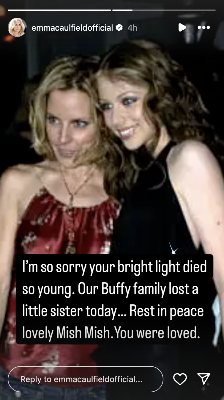 Emma Caulfield shares a touching message to Michelle Trachtenberg following her death at 39 | Source :Instagram/emmacaulfieldofficial