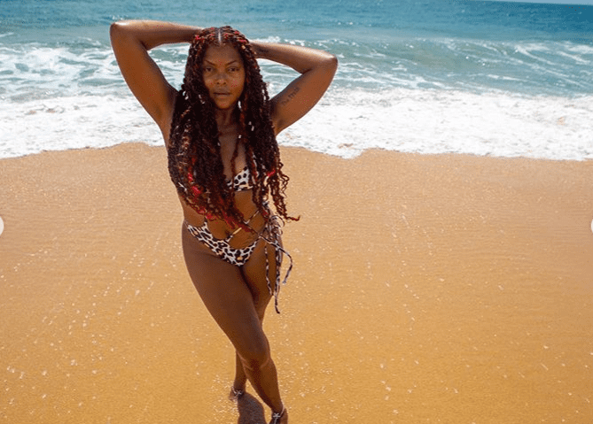 Taraji P. Henson's September 21 Instagram post where she sizzled in her printed string bikini while frolicking at the beach. | Photo: instagram.com/tarajiphenson