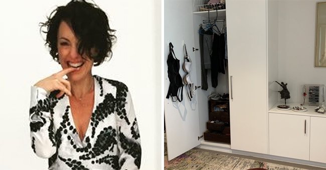A picture of columnist Kerri Sackville on the left and a picture of her bras hanging on the right. │Source: twitter.com/KerriSackville